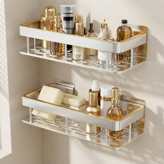 Adhesive Two Tier Bathroom Rack