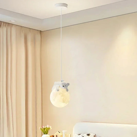 Children's Playful Pendant Lamp Bear Rabbit