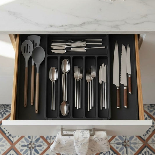 Expandable Drawer Organizer With Smooth Sliding Panels