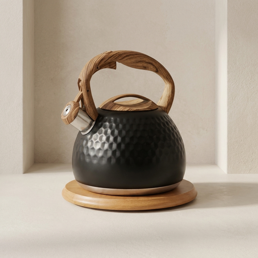 Hexagonal Non Electric Kettle with Wooden Handle