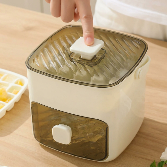 Manual Ice Cube Maker With Storage Bin