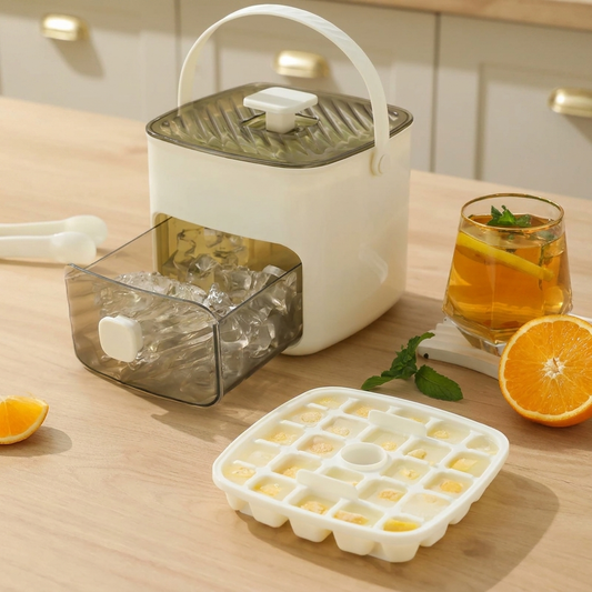 Manual Ice Cube Maker With Storage Bin