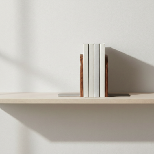 Minimalist Walnut Wood Bookends