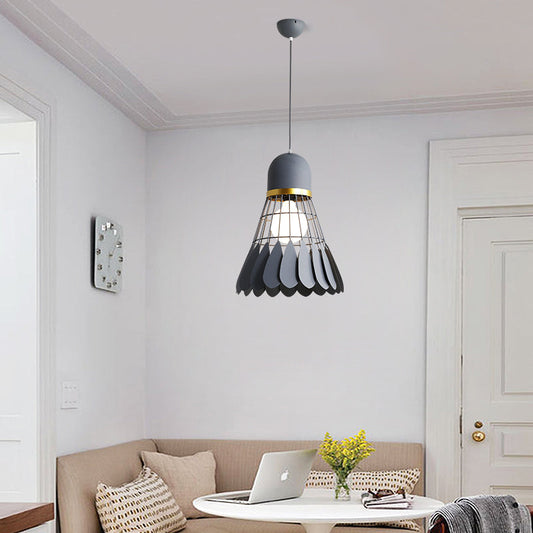 Modern Wood Pendant Light With Painted Finish