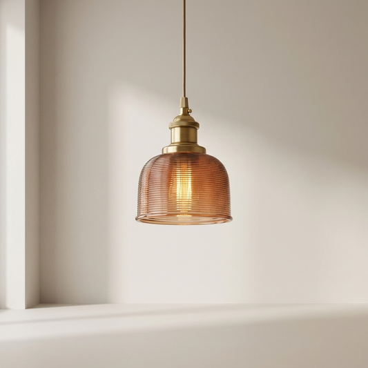 Mouth-Blown Glass Flower Pendant Light