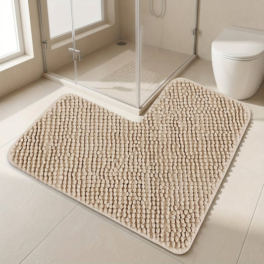 Plush L-Shaped Non-Slip Bath Mat