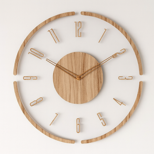 Scandinavian Wood Print Wall Clock