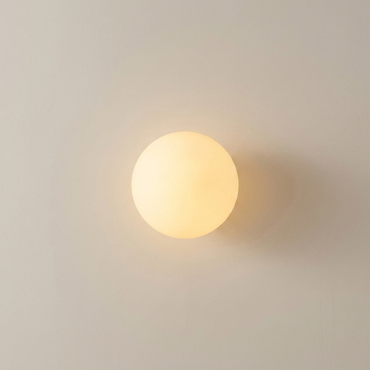 Spherical Wall Sconce With Milk Glass