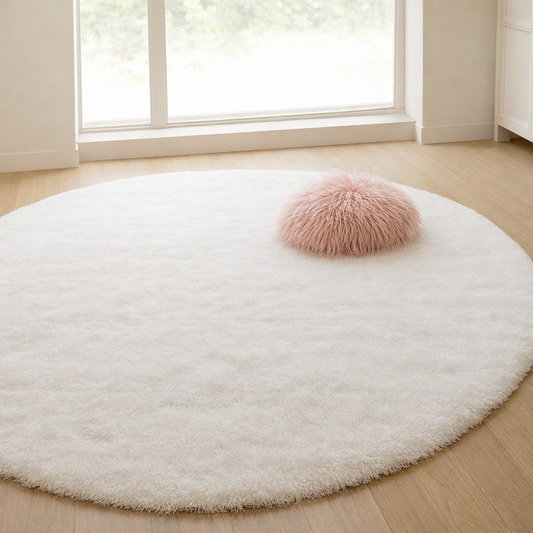 Velvet Round Rug Textured