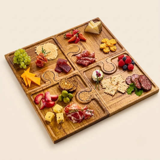 Acacia Wood Interlocking Charcuterie Boards
