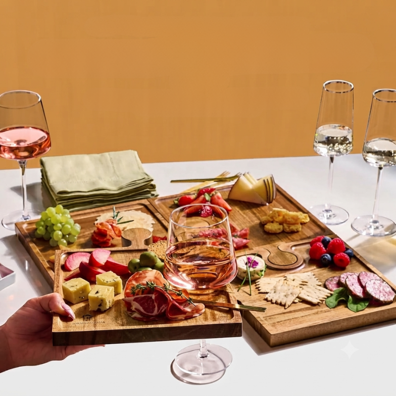 Acacia Wood Interlocking Charcuterie Boards