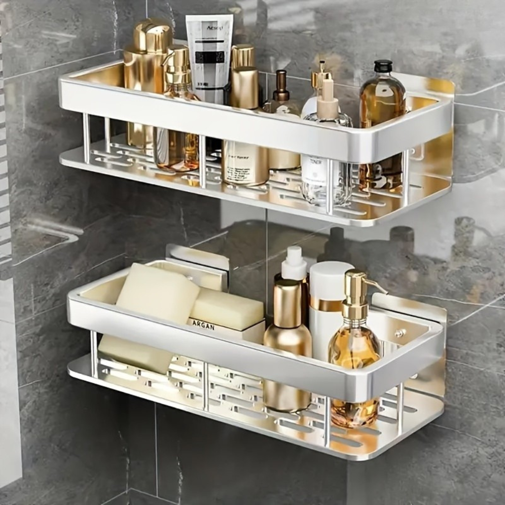 Adhesive Two Tier Bathroom Rack