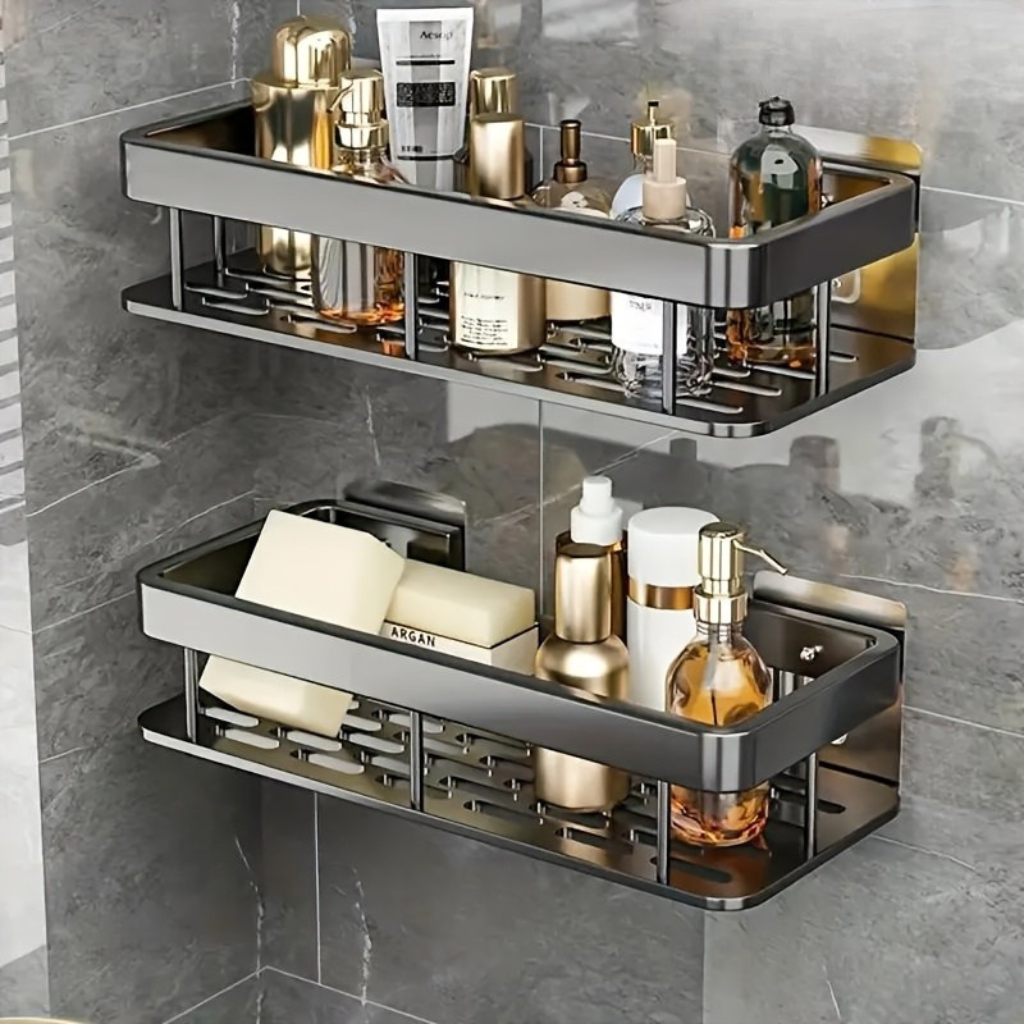 Adhesive Two Tier Bathroom Rack