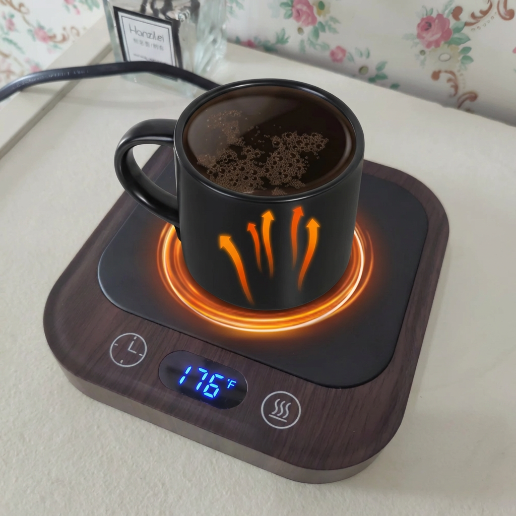 Adjustable Mug Warmer Set With Ceramic Mug