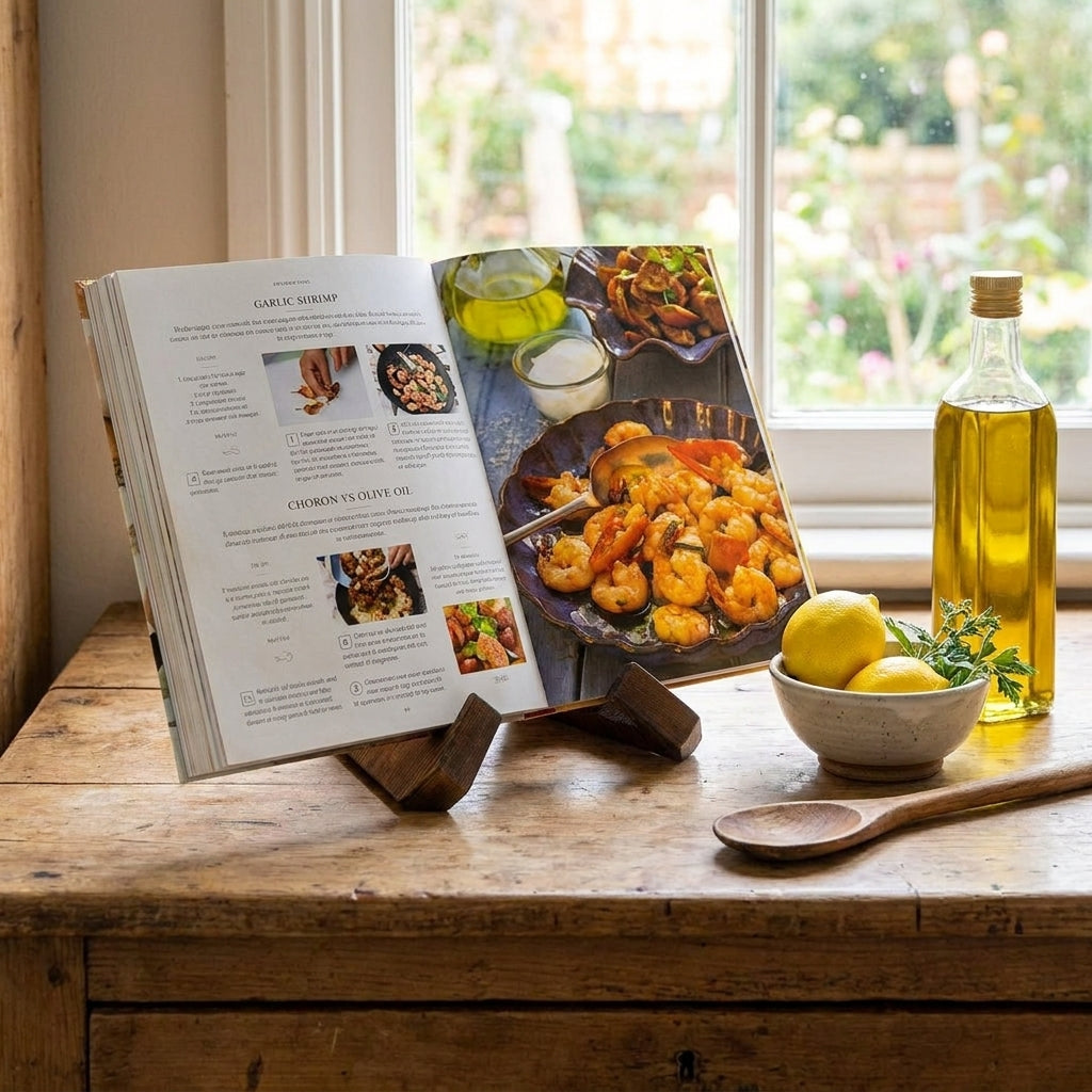 Adjustable Wood Cookbook Stand