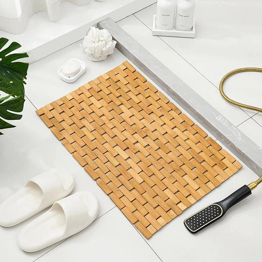 Bamboo Slatted Bath Mat Foldable