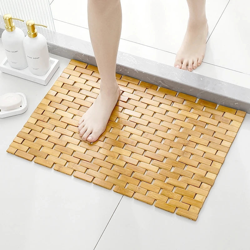 Bamboo Slatted Bath Mat Foldable