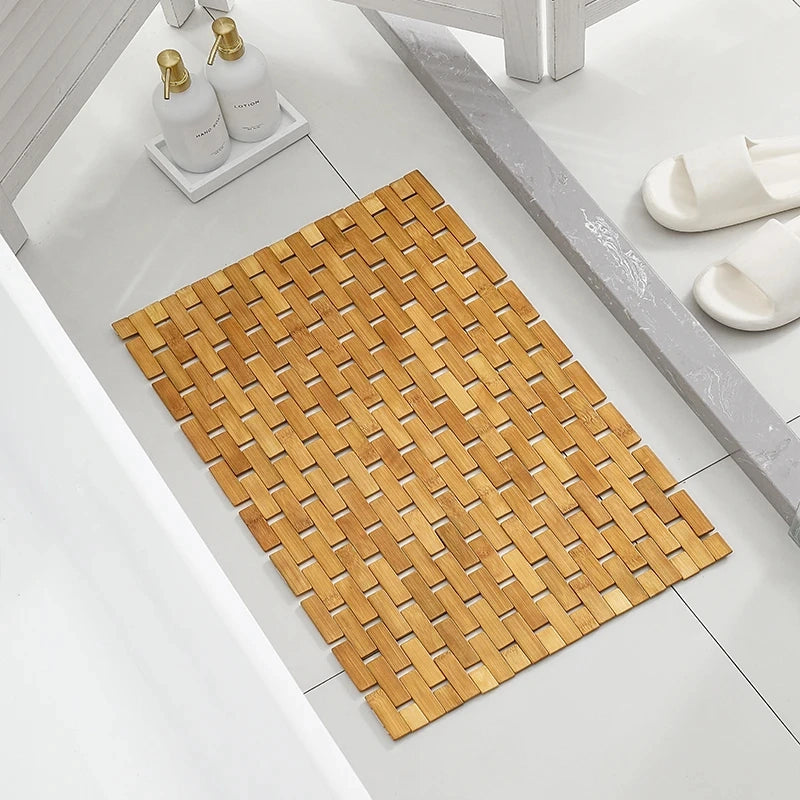 Bamboo Slatted Bath Mat Foldable