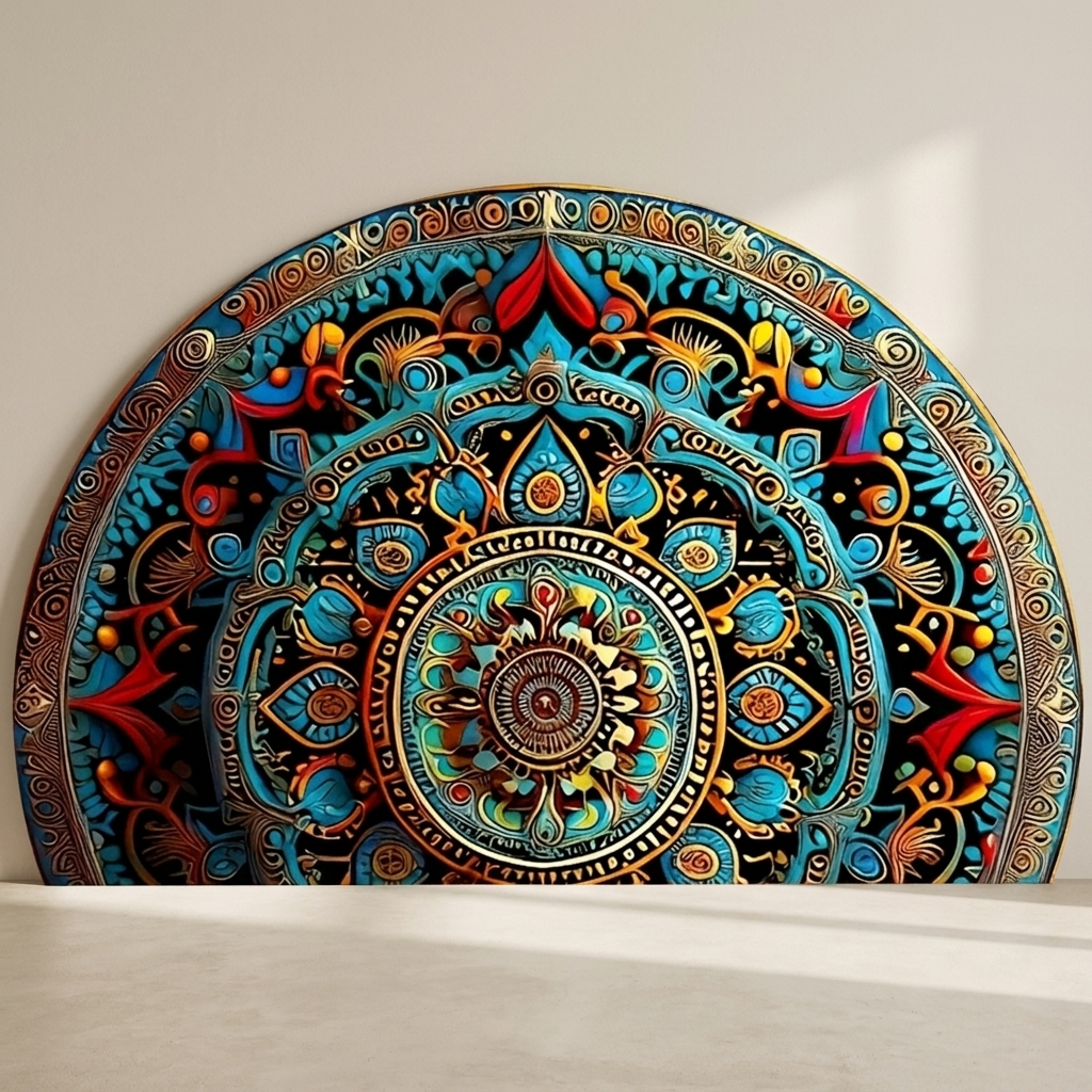 Bohemian Velvet Semi-Circular Entry Mat