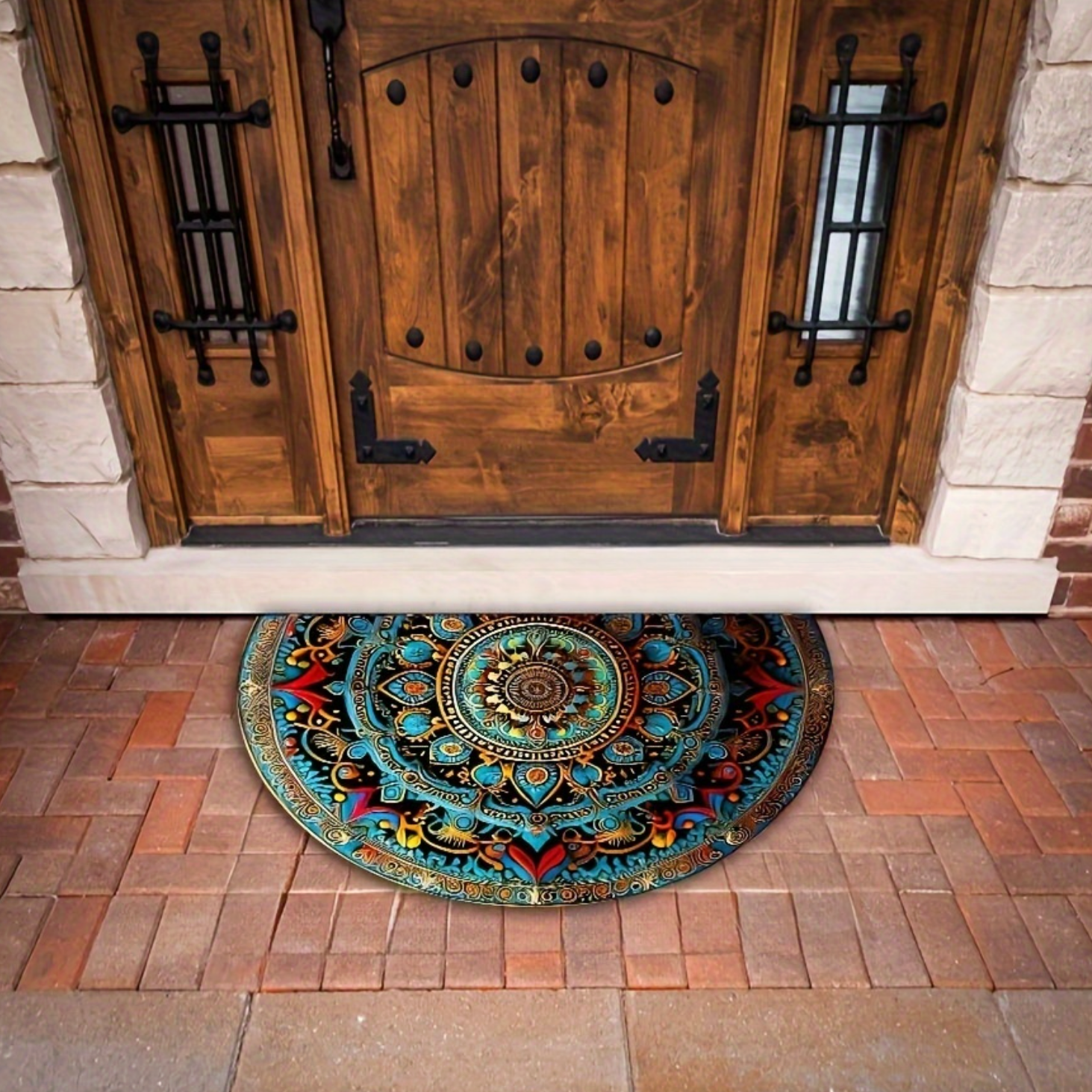 Bohemian Velvet Semi-Circular Entry Mat