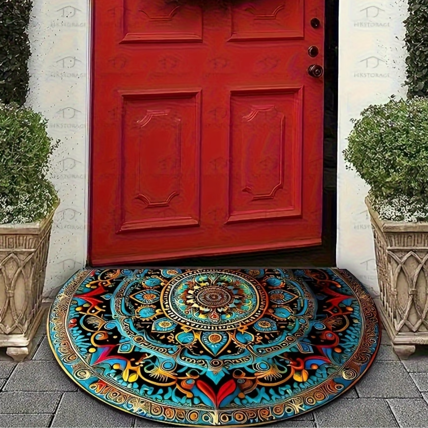 Bohemian Velvet Semi-Circular Entry Mat