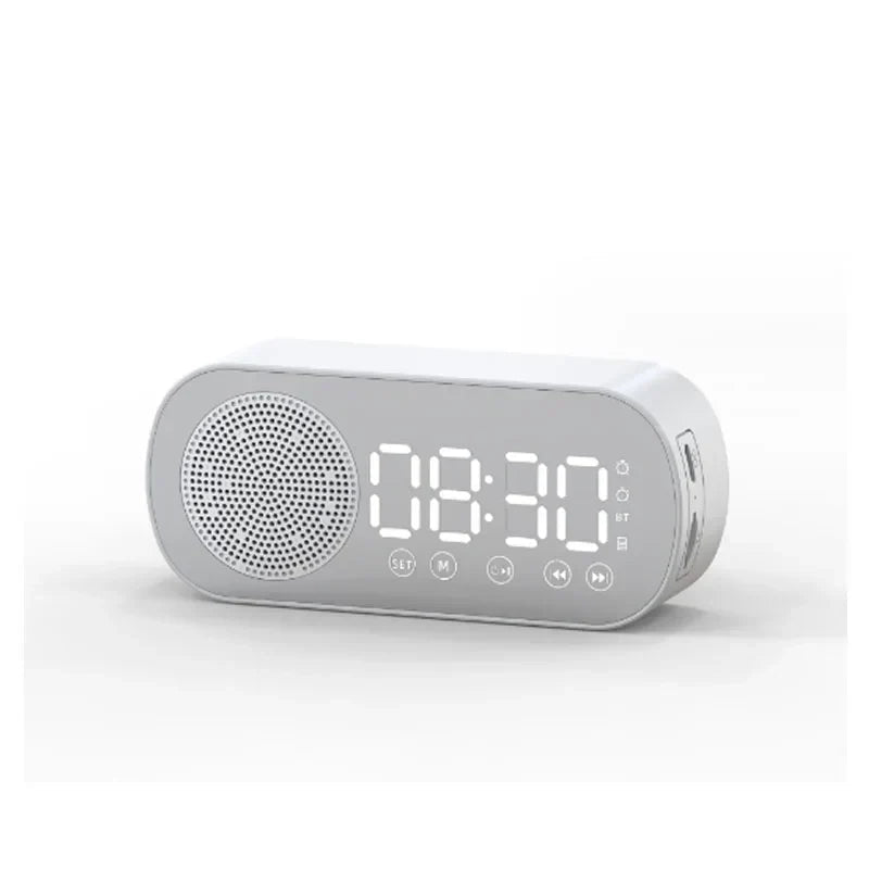 Chic Alarm Clock With LED Mirror Display