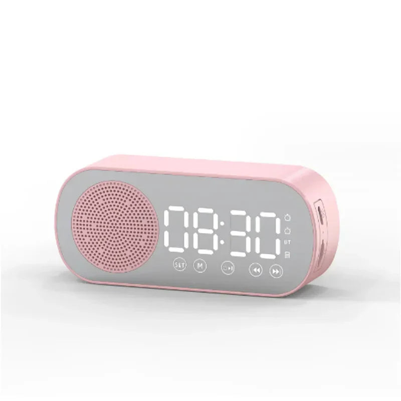 Chic Alarm Clock With LED Mirror Display