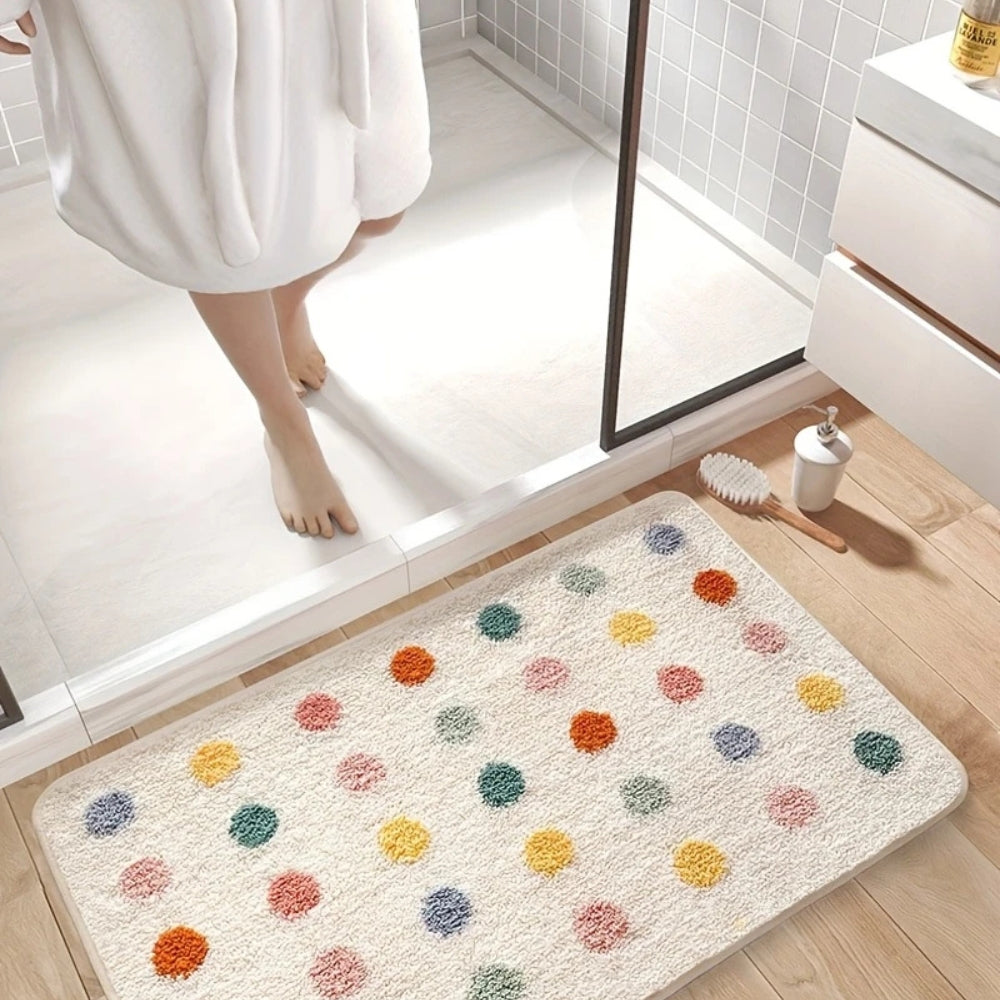 Chic Polka Dot Bath Mat