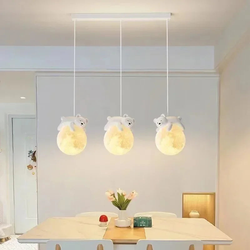 Children's Playful Pendant Lamp Bear Rabbit
