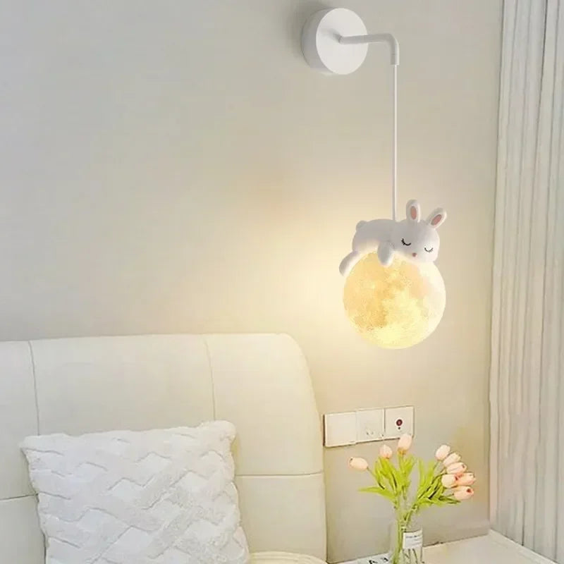 Children's Playful Pendant Lamp Bear Rabbit