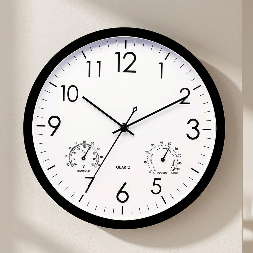 Classic Outdoor Wall Clock with Gauges