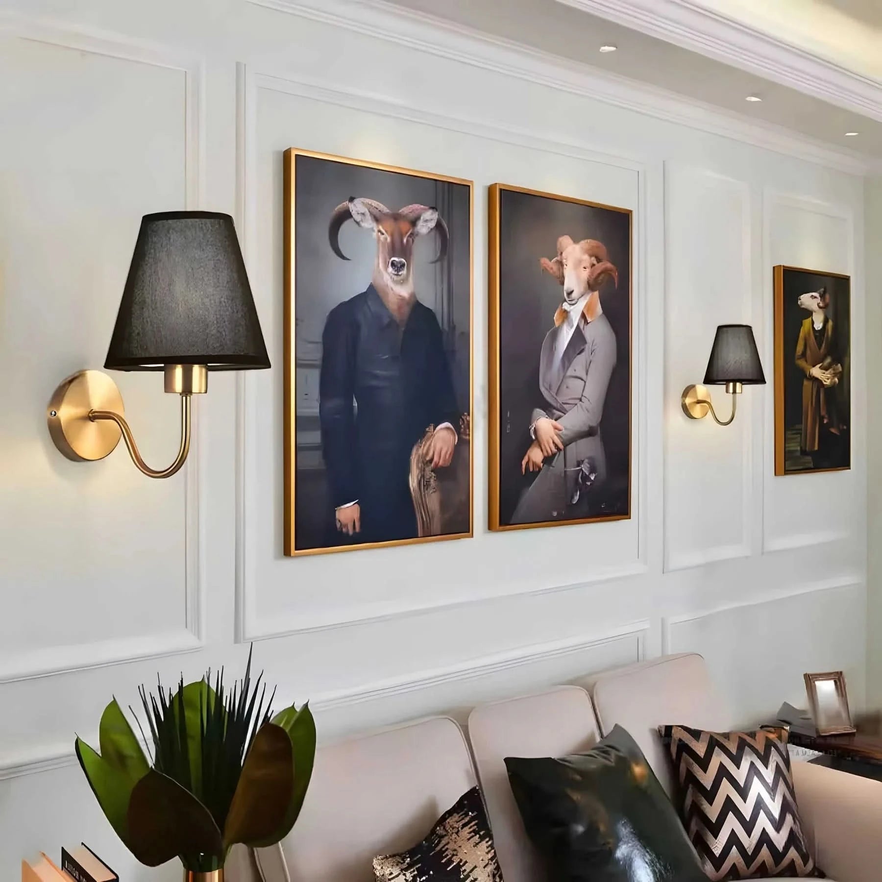 Cloth Cordless Wall Sconce With Remote