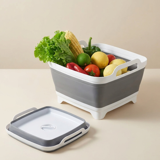 Collapsible Wash Basin With Drain Plug