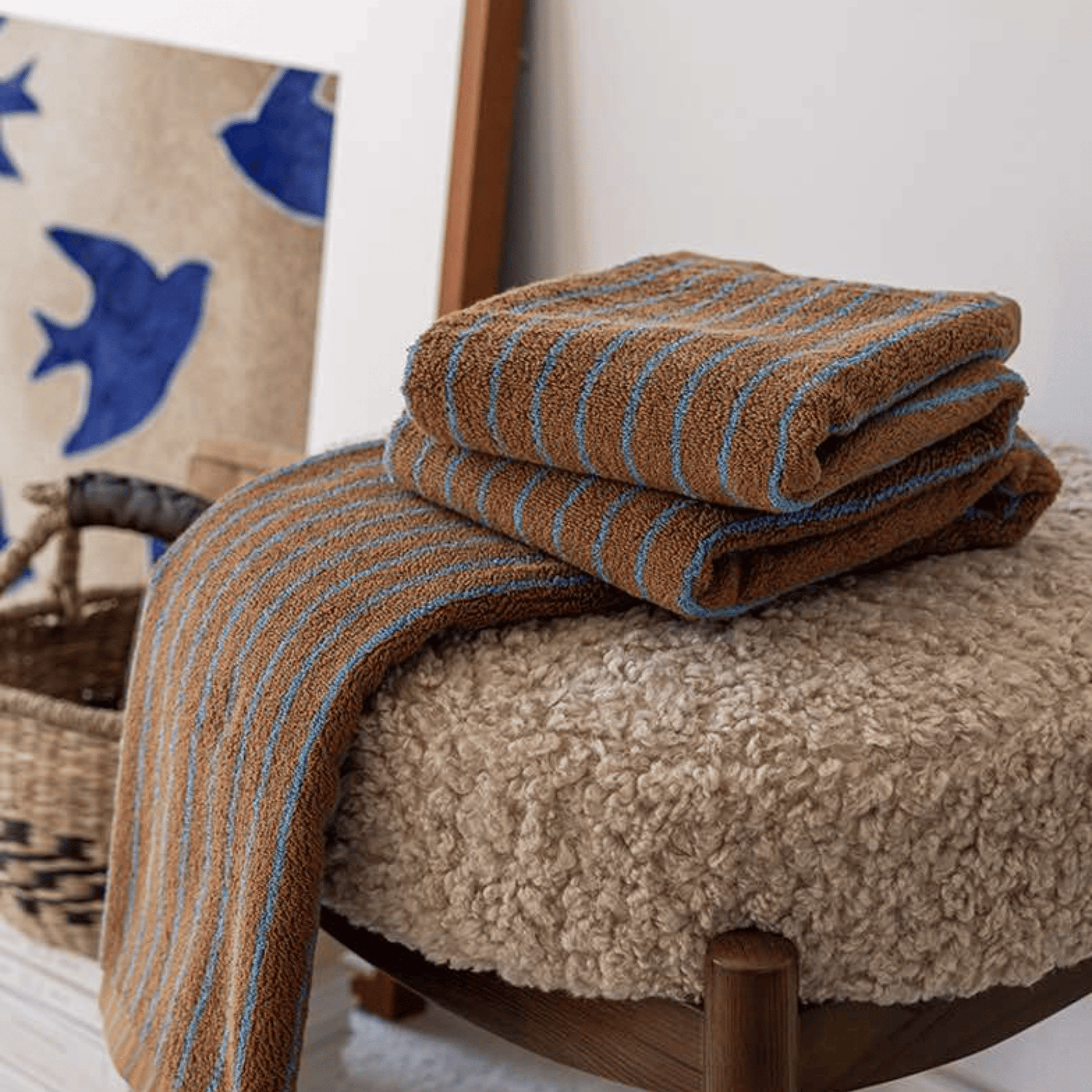 Combed Cotton Bath Towel With Yarn Dyed Stripes