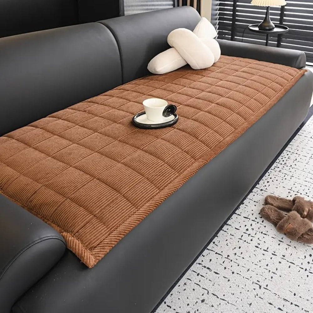 Corduroy Quilted Sofa Cover