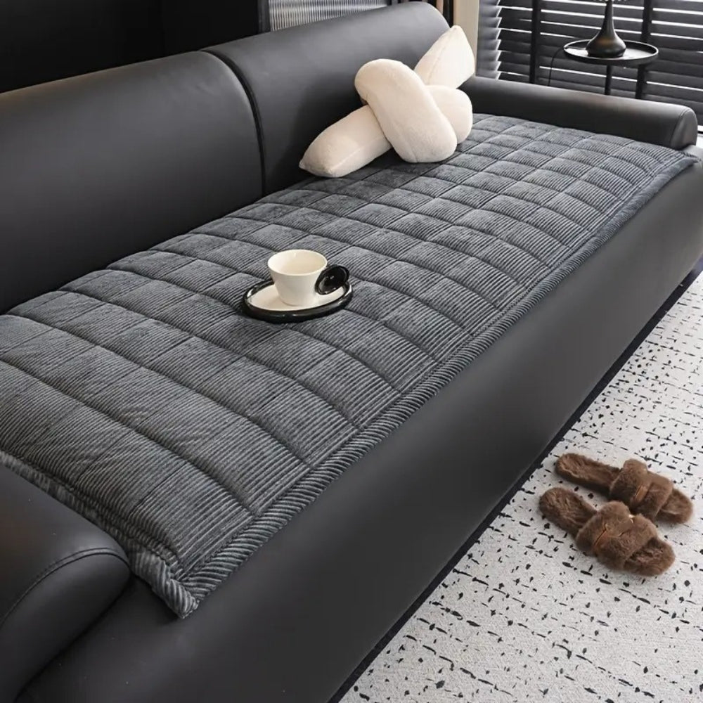 Corduroy Quilted Sofa Cover