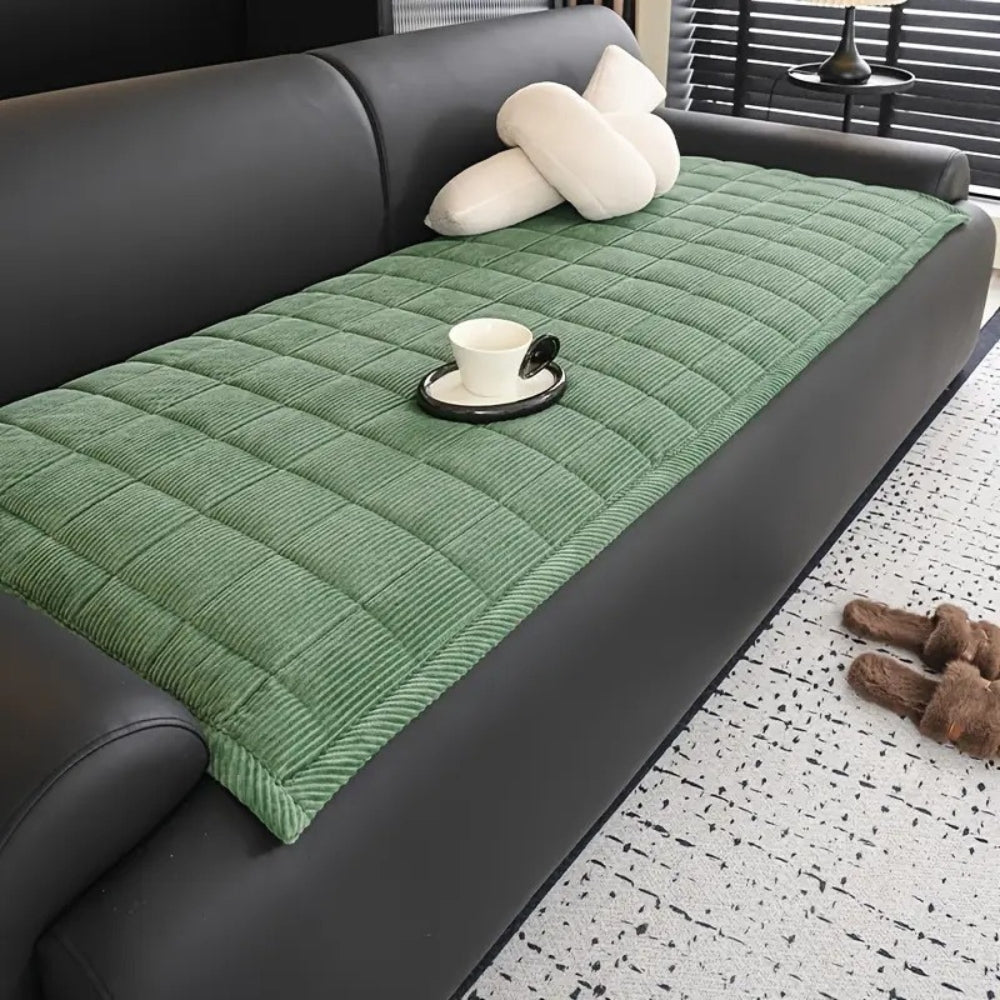 Corduroy Quilted Sofa Cover