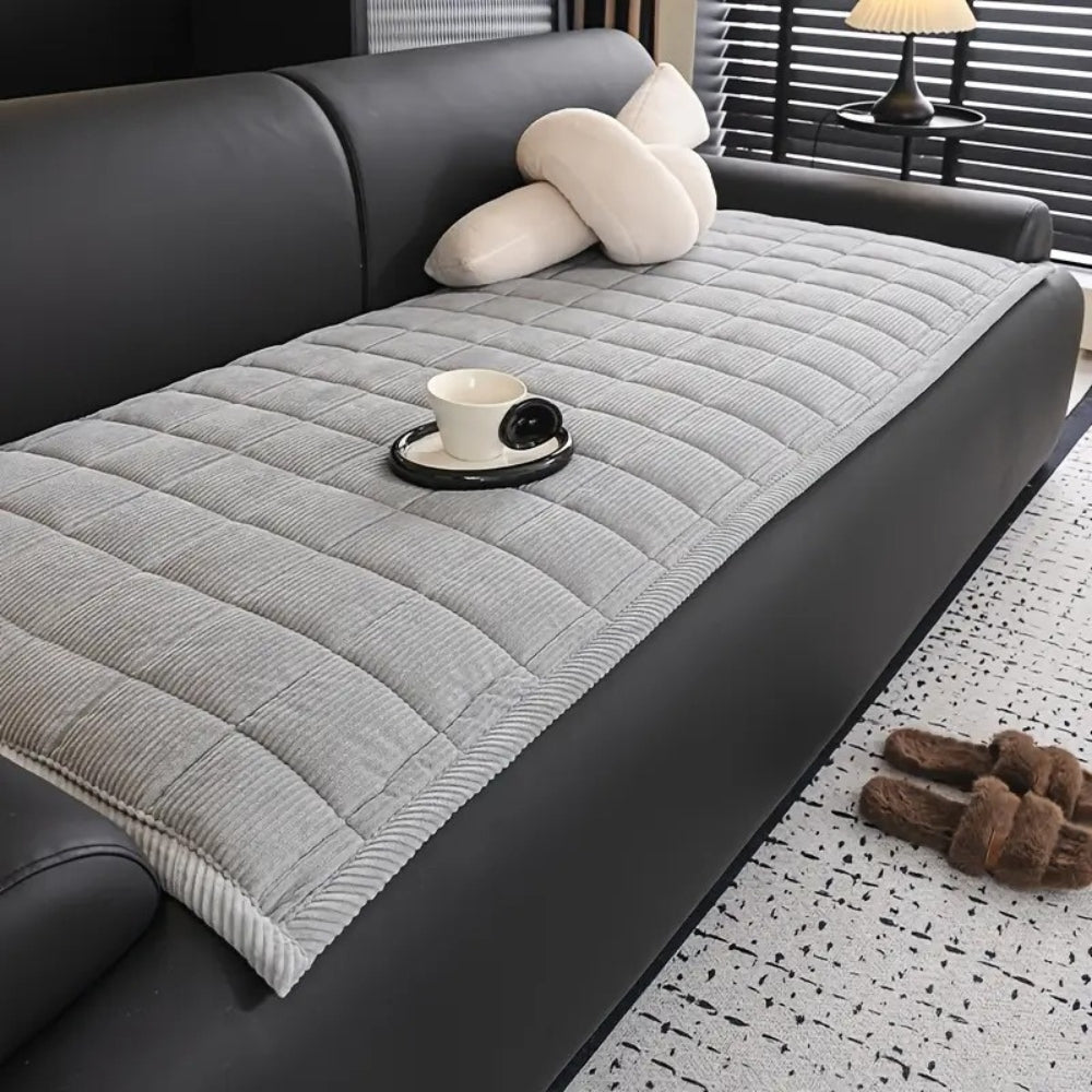 Corduroy Quilted Sofa Cover
