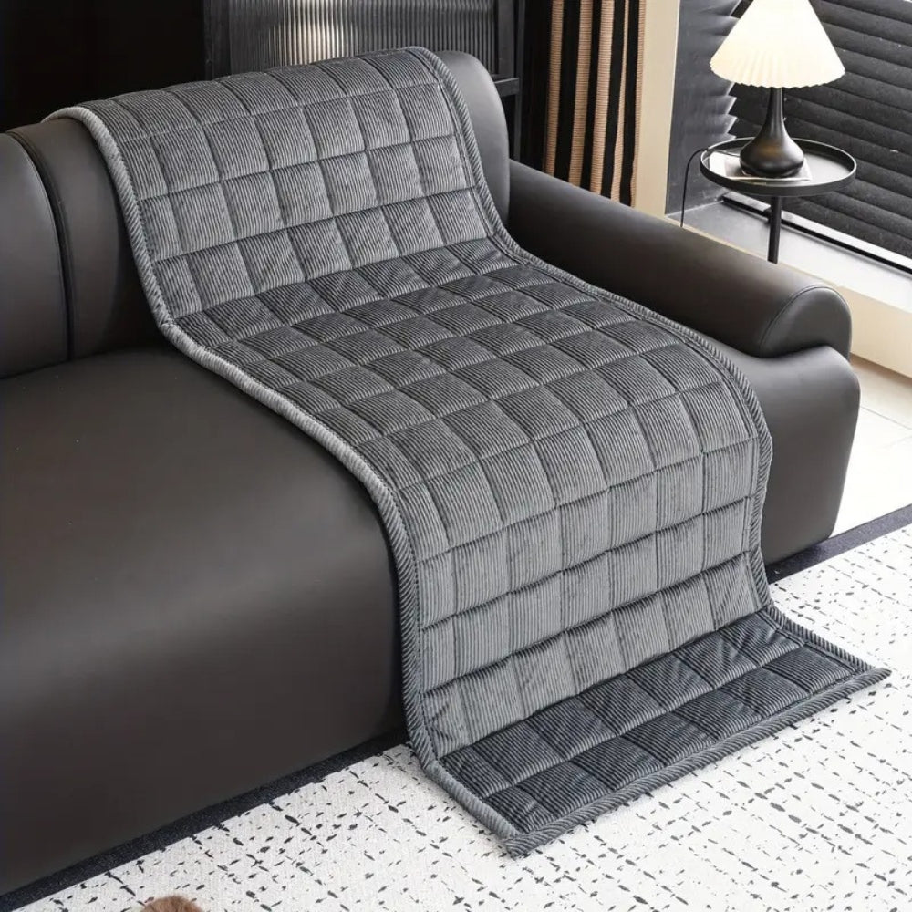 Corduroy Quilted Sofa Cover