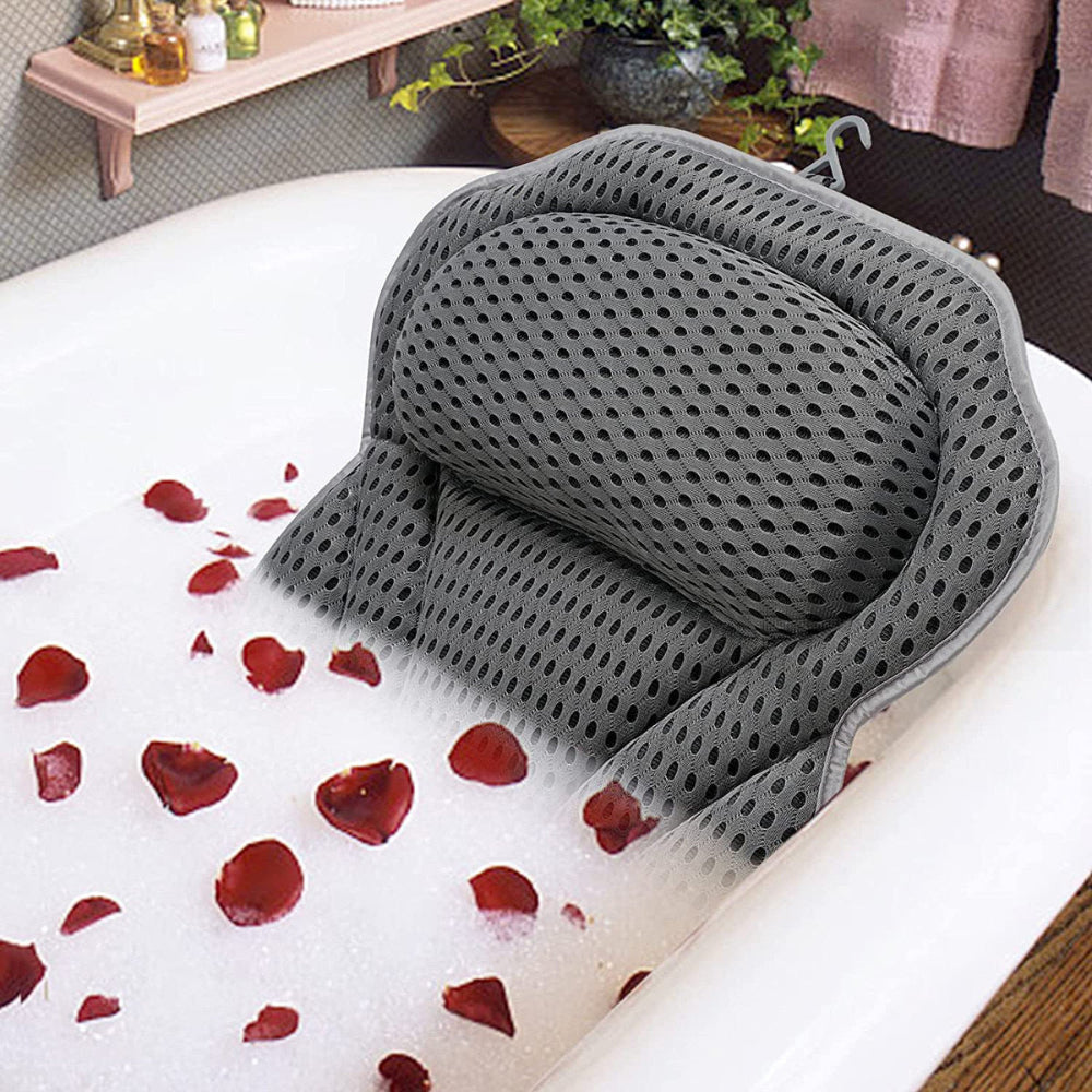 Cotton Bath Pillow With Suction Cups