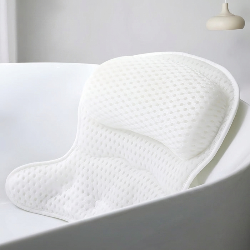 Cotton Bath Pillow With Suction Cups