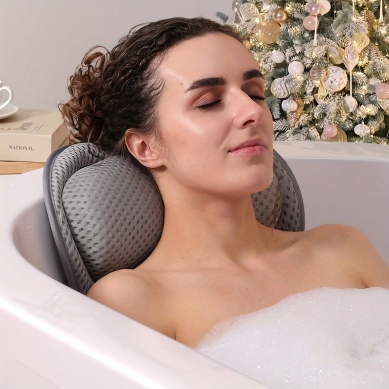 Cotton Bath Pillow With Suction Cups