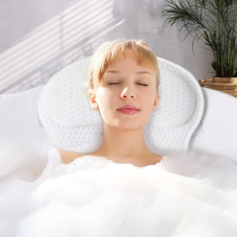 Cotton Bath Pillow With Suction Cups