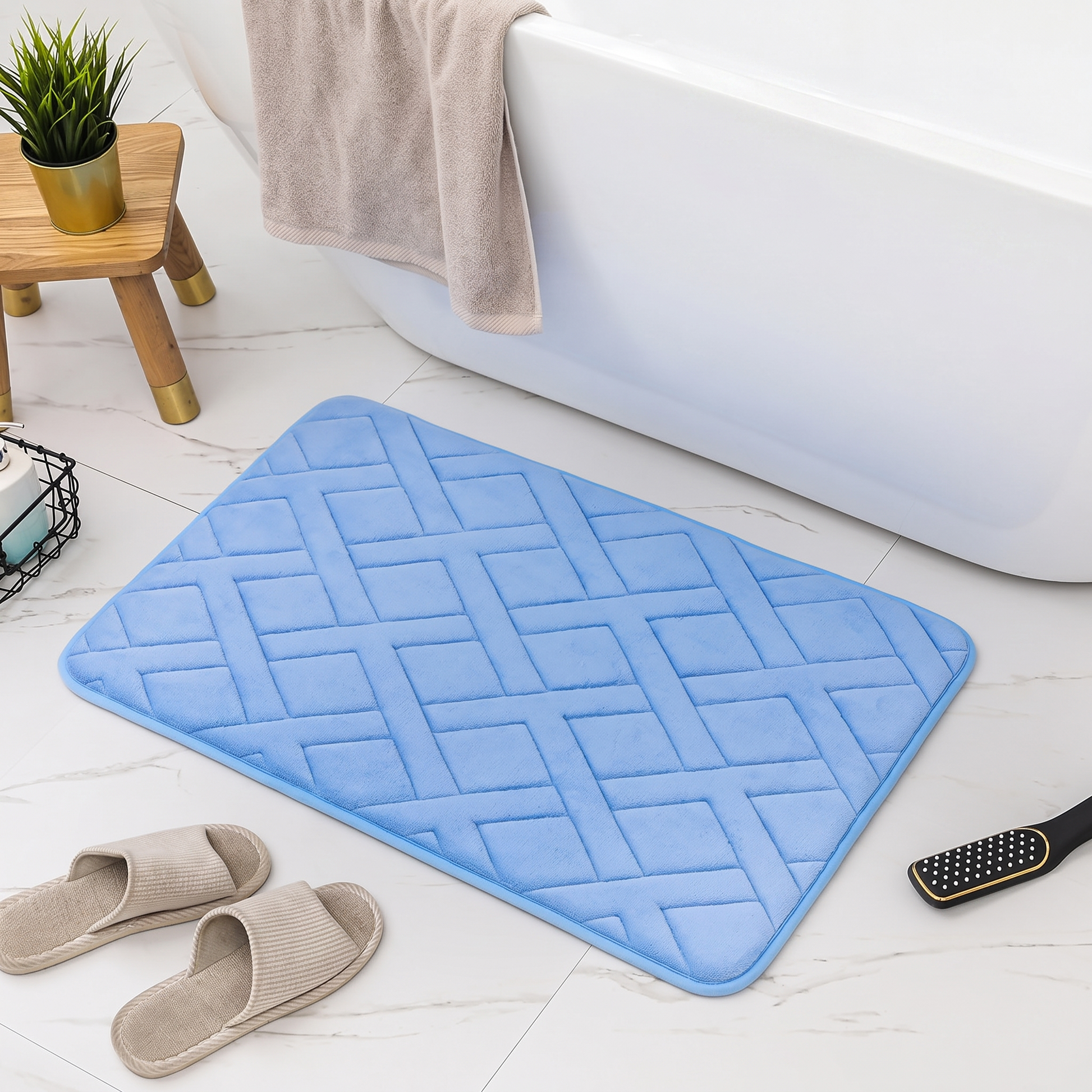 Cross Pattern Bathroom Mat