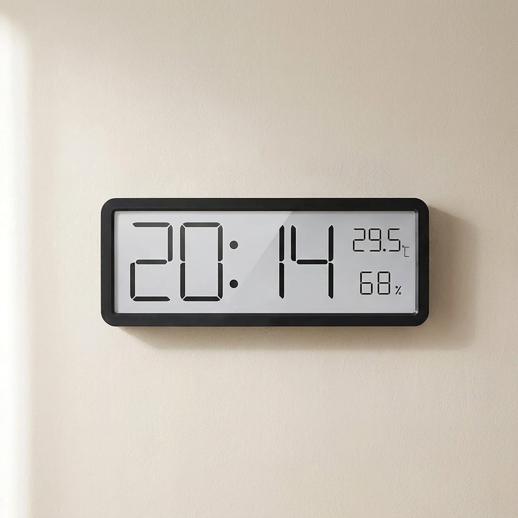Digital Wall Clock With Temperature And Humidity
