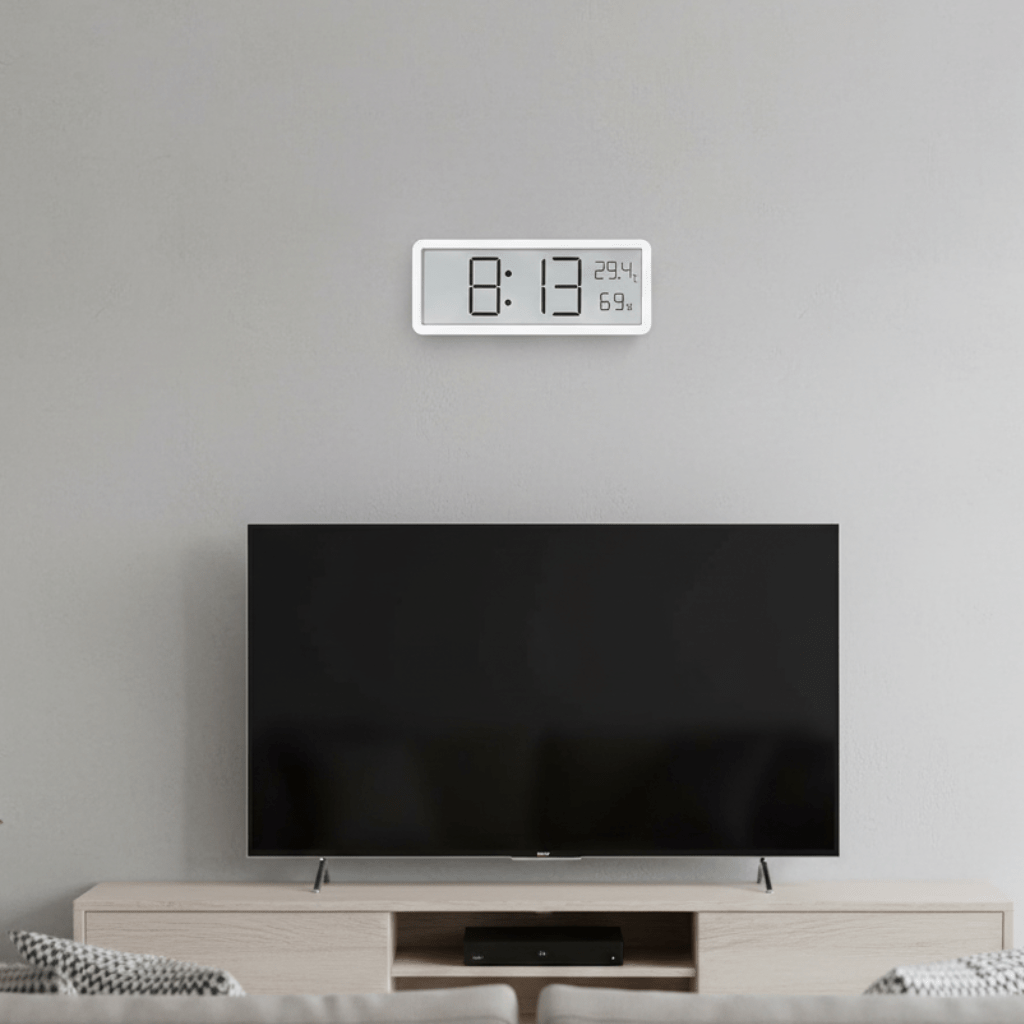 Digital Wall Clock With Temperature And Humidity