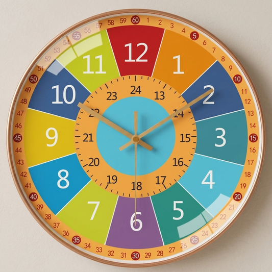 Educational Color Dial Wall Clock