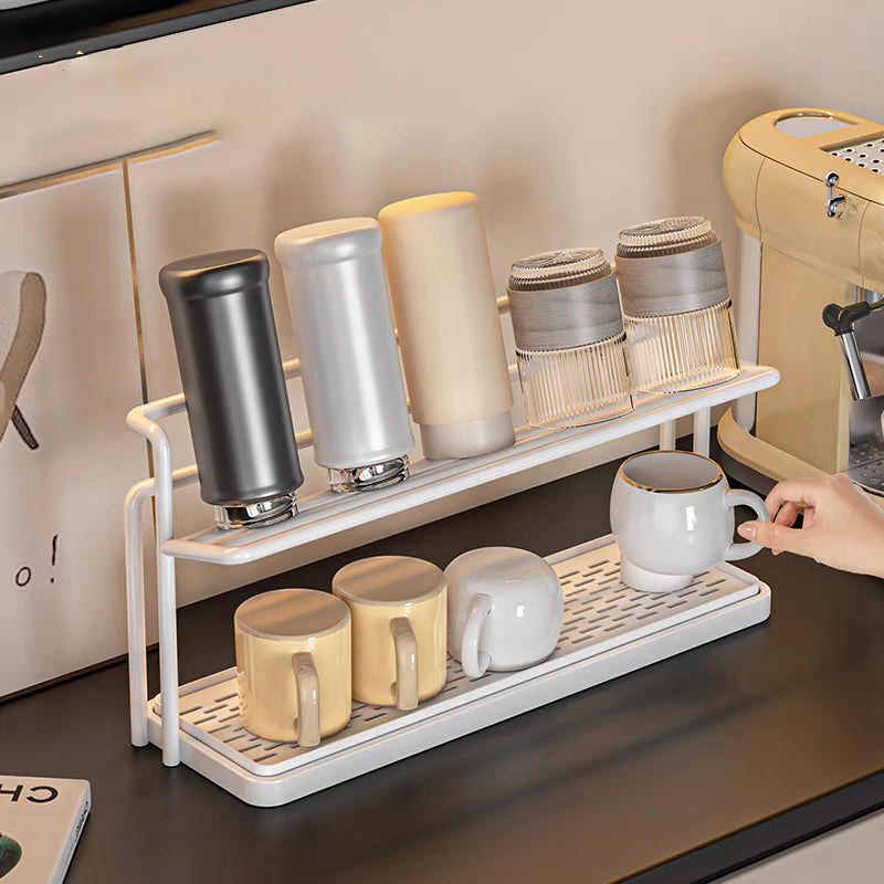 Elegant 2 Tier Drying Rack with Drain Tray