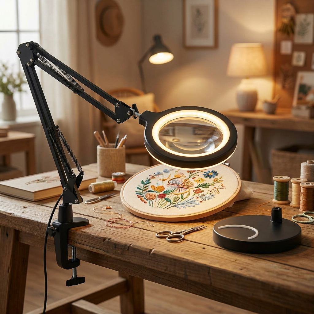 Elegant Adjustable Magnifying Lamp