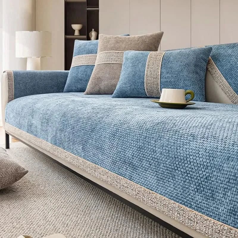 Elegant Chenille Sofa Cover with Liquid Barrier